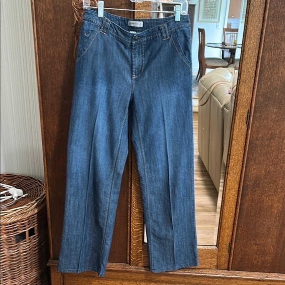 Christopher & Banks Blue Straight Leg Jeans / trousers… pleated front wider leg